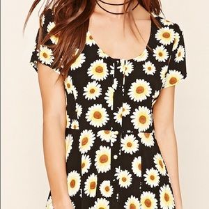 Forever 21 Sunflower Button-Down Dress